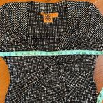 Tory Burch Black & White Speckled Knot Silk Dress Photo 4