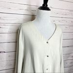 Urban Romantics  Lightweight Linen Button Front Twist Top Off White Size Large Photo 4