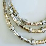 EXPRESS  Triple Strand Beaded Steampunk Gunmetal Chunky Collar Necklace Photo 7