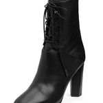 Diane Von Furstenberg  DVF Leather Paden Lace Up Bootie Heel Photo 0