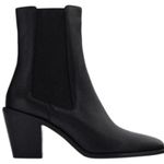 ZARA Black Leather Heeled Cowboy Ankle 2172/610 Boots Booties Photo 7