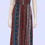 Boho Smocked Maxi Dress – Floral/Patterned Multiple Size M Photo 0