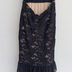 Nightcap Clothing Dress Womens Small Black Lace Tiered Maxi Cutout Bow Strapless Photo 3