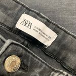 ZARA Womens Jeans Black US Size 4 Skinny Denim Dark Wash Button Zip Photo 3
