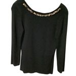 Joseph A  Women’s Black Leopard Trim High End Ladies Sweater Size S WORN ONCE Photo 6