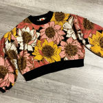 Farm Rio  Sweater Womens Medium Sunflower Forrest Embroidered Puff Sleeves Photo 0