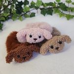 Set of 3 Fuzzy Puppy Dog Hair Ties Pink Photo 0