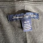 American Eagle  Womens Camisole Tank Top Lace Sheer Bodice Pleated Hem Gray XL Photo 7