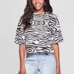 Grayson Threads Zebra Print Crop Top Small Photo 0