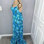 Sz 10 Rotate BIRGER CHRISTENSEN Blue Floral Print Maxi Dress NWOT $341 MSRP Blue Photo 3