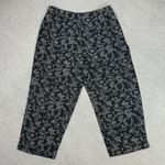 Charter Club  Floral Print Linen Blend Capri Pants Black White Size 10 Photo 4
