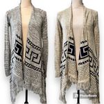 Rue 21  set of 2 medium women’s cardigans long sleeve tan gray aztec knit both new Photo 11