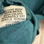 Flax  linen short-sleeve button-down shirt teal size S Photo 6