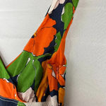 Liz Claiborne Floral Sleeveless Sundress Orange Green White Size 4 Modest Midi Photo 8