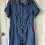Women’s Jean Dress Large Denim Work Office Knee Length 0096‎ Blue Photo 0