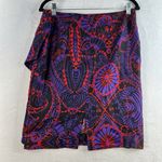 Etcetera  Sz 8 Pencil Skirt Silk Wool Geometric Print Waist Detail Side Zip Women Photo 3