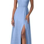 Azazie  Jane Bridesmaids Dress, Steel Blue color, Size 4, Photo 0