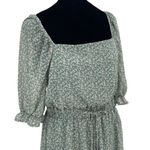 Francesca’s Mi Ami Floral Ruffle Chiffon Cottagecore Prairie Mini Dress Green Me Size M Photo 2