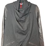 Spanx  Drape Front Faux Leather Convertible Jacket Black Size XL Photo 3