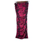 Almost Famous Women Large Ruched Red Midi Skirt Aesthetic Ruffles Lightweight Photo 2