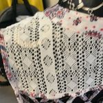 Sleeveless Blouse Paisley Print Tie Front Lace Back Casual Top Size M Photo 4