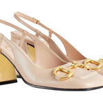 Gucci  Horsebit Mid Heel Slingback Pump Size 35 Skin Rose Photo 0