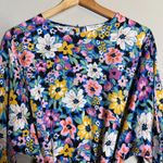 Storia Balloon Sleeve Floral Mini Swing Dress Women's Small Multicolor Belted Photo 5