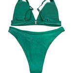 NWOT Forest Green Triangle High Cut Bikini Swimsuit Women’s Size Small Photo 1