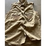 Ralph Lauren Lauren Sleeveless Shirt Top Sz M Vest Outdoor Safari Utility Beige Photo 6