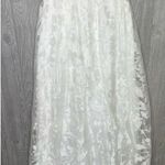 Marina white sheer floral maxi skirt with tulle wedding large Photo 12