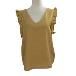47 Sollinarry Yellow V-neck Sleeveless Women's Blouse Size Large NWOT | -17 Photo 1