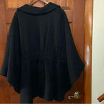 Jonathan Stone Women's Sleeved Cape Coat Size M Black Full Button Photo 1