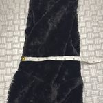 Black Faux Fur Infinity Neck Wrap Scarf Embossed Heart Pattern Photo 4