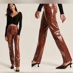 Abercrombie & Fitch NWT A & F The 90’s Straight Ultra High Rise Patent Leather 90s Straight Leg Photo 3