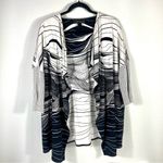 St. John Brush Stroke Jacquard Cashmere Wool Cardigan Black White Size S Photo 1