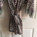 Frederick's of Hollywood Womens  Animal Print Satin Lace Robe Gray/Black Small Photo 7