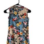Japanese Women's Size Medium Floral Bodycon Knee Length Dress Blue Photo 1