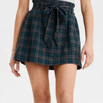 American Eagle  Green Plaid Mini Skirt Size Large Photo 0