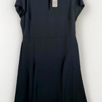 Ralph Lauren Lauren  Black Short Sleeve Metal Plaque Keyhole Crew Neck Dress 16 Photo 0