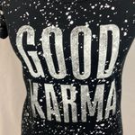 Grayson Threads  Good Karma Black Distressed Graphic Tee woman’s size xtra small Photo 1
