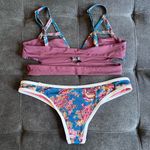 Tavik swim Tavik Purple & Blue Patterned Cutout Bikini Set Photo 3