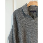 Joseph A  Sweater Womens Medium Heather Gray Collared V Neck Pullover Long Sleeve Photo 1