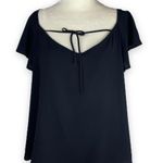 Topshop Flutter Sleeve Tie Detail V-Neck Blouse Photo 1