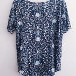 Ann Taylor  Loft Linen Abstract Print Lightweight Short Sleeve Blouse Photo 3