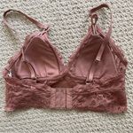 Aerie  Dusty Coral Rose Lace Triangle Bralette XS Photo 3