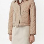 Burberry NWOT $1439 Quilted Country Jacket Cropped Long-Sleeve Zip Snap Neutral Photo 1