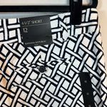 Banana Republic 4 1/2" Cotton Geometric Print Shorts Black White Preppy Size 12 Photo 9