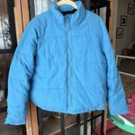 John Galt Brandy Melville sky blue Macy quilted puffer jacket zip up pockets  Photo 1