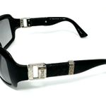 Fendi FS447 Black Sunglasses – 59mm Oversized with Braided Leather Temples Photo 3