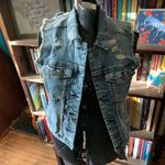 Silver Jeans Silver distressed Bikercore normcore moto M denim vest Photo 1